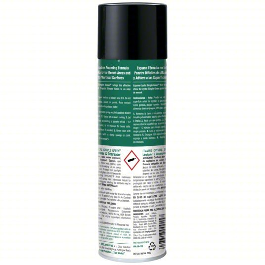 Simple Green 0610001219010 Cleaner/Degreaser Water Based, Aerosol Spray Can, 20 oz Container Size, Ready to Use - KVM Tools Inc.KV22NX98