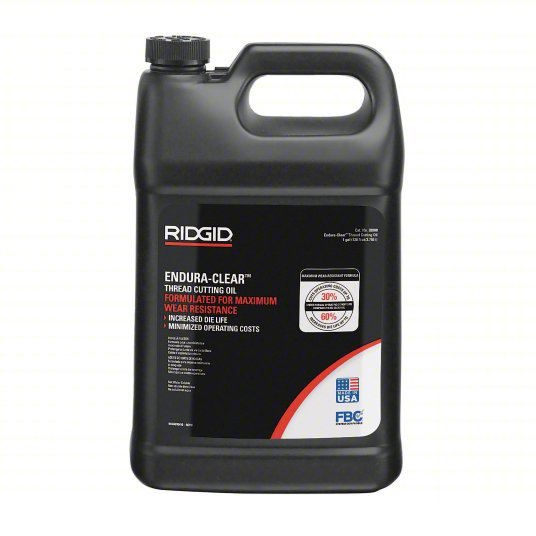 Ridgid 32808 Pipe Thread Cutting Oil: Endura - Clear, 1 gal, Jug - KVM Tools Inc.KV4PCE1