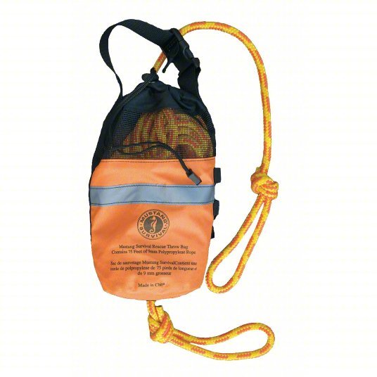 Mustang Survival MRD075-0-0-215 Throw Bag Multi-Filament Polypropylene Rope, 75 ft - KVM Tools Inc.KV11N741