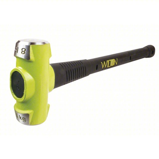 Wilton 20824 Standard Sledge Hammer, Steel Handle, 8 lb Head Wt, 2 1/2 in Dia, 26 in Overall Lg - KVM Tools Inc.KV12A541