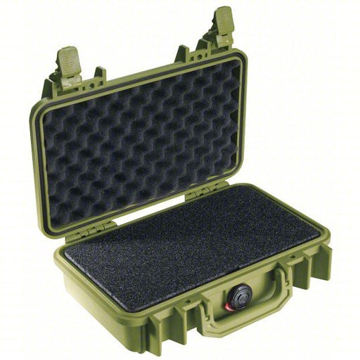 Pelican 1170 Protective Case 6 in x 10 1/2 in x 3 1/8 in Inside, Flat/Pick and Pluck/Solid, Green - KVM Tools Inc.KV13D708