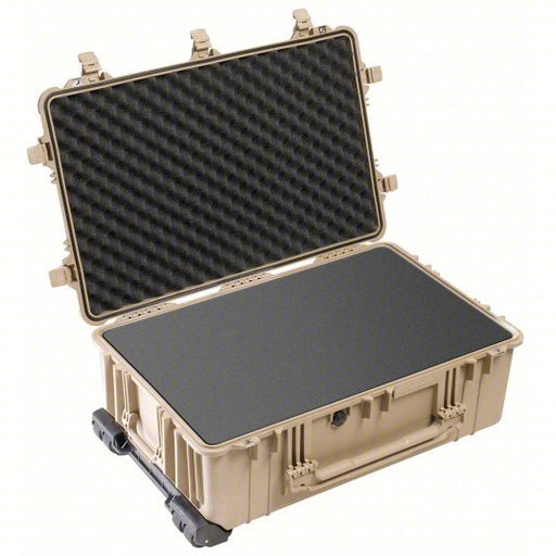 Pelican 1650 Protective Case 17 1/2 in x 28 5/8 in x 10 5/8 in Inside, Flat/Pick and Pluck, Beige, IP67 - KVM Tools Inc.KV13E526