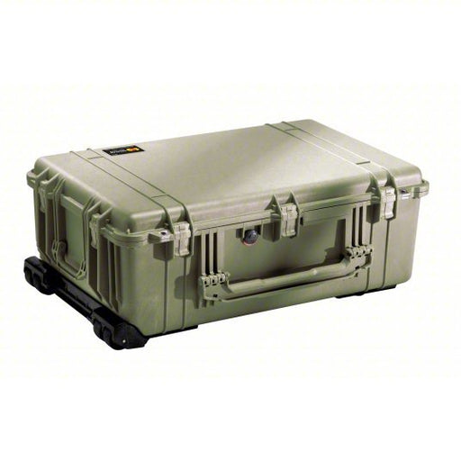 Pelican 1650NF Protective Case 17 1/2 in x 28 5/8 in x 10 5/8 in Inside, Green, 4 Wheels, 24 lb Wt, IP67 - KVM Tools Inc.KV13E528