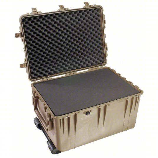 Pelican 1660 - 020 - 190 Protective Case 19 5/8 in x 28 1/4 in x 17 5/8 in Inside, Flat/Pick and Pluck, Beige, IP67 - KVM Tools Inc.KV13E532