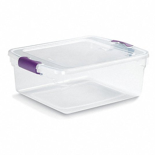 Homz 3420GRPRCL.08 Storage Tote 3.9 gal, 16 1/4 in x 13 in x 6 1/8 in, Clear Body, Clear Lid, Less than 10 gal - KVM Tools Inc.KV13N880