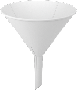 McMaster 1479T5 Plastic Funnel, Vapor - Lock Ridges, 16 FL oz Capacity - KVM Tools Inc.KV1479T5