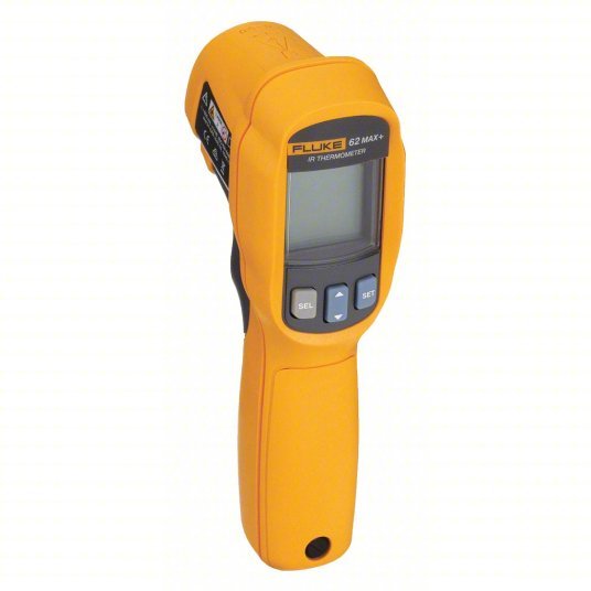 FLUKE - 62 MAX + Infrared Thermometer, Avg/Difference/Max Temp/Min Temp, Adj @ 0.10 to 1.00 - KVM Tools Inc.KV16X950