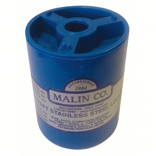 Malin 34 - 0250 - 1BLC Stainless Steel Lockwire, Canister, 0.025 Dia, 596 ft. - KVM Tools Inc.KV16Y048