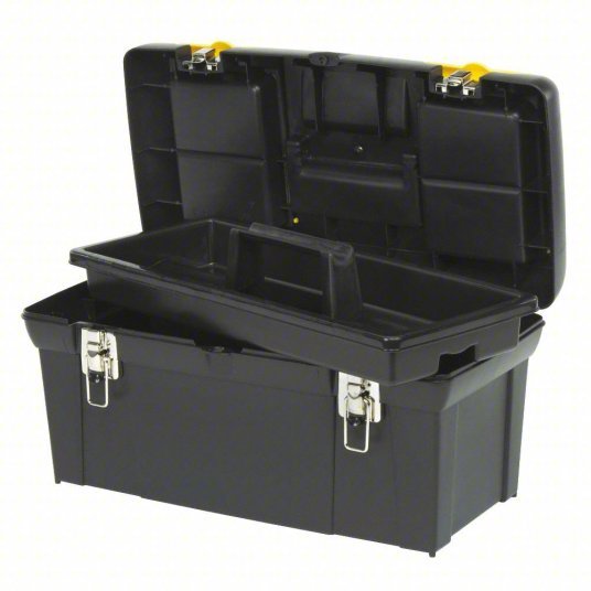 Stanley 024013S Tool Box 23 1/2 in Overall Wd, 11 3/8 in Overall Dp, 10 7/8 in Overall Ht, Padlockable - KVM Tools Inc.KV19YU45