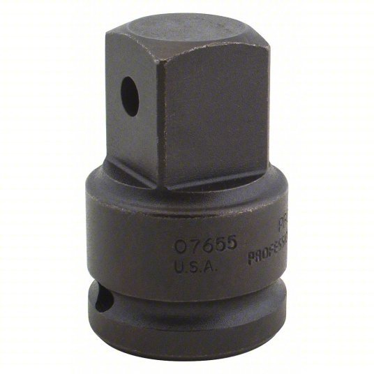 Proto J07655 Impact Socket Adapter 3/4 in Input Drive Size, Black Oxide, 1 in Output Drive Size, Square - KVM Tools Inc.KV1AX65