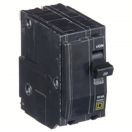 Square D QO220 Miniature Circuit Breaker 20 A, 120/240V AC, Single Phase, 10kA at 120/240V AC, QO, Std - KVM Tools Inc.KV1D301