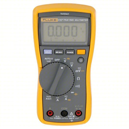 FLUKE - 117 Digital Multimeter CAT III 600V, TRMS, 600 V Max AC Volt Measurement, 6,000, LCD - KVM Tools Inc.KV1GAJ2