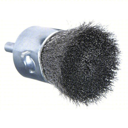 Weiler 93126 End Brush Crimped Steel, 3/4 in Dia, 0.02 in Fill Dia, 1/4 in Shank - KVM Tools Inc.KV5X895