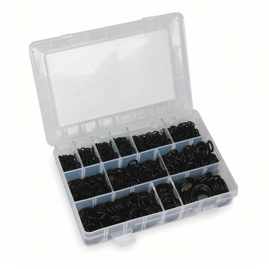 KVM Tools KV1RGZ5 O - Ring Assortment SAE, Buna N, 1,050 Pieces, 12 # of Sizes, 70 Shore A - KVM Tools Inc.KV1RGZ5