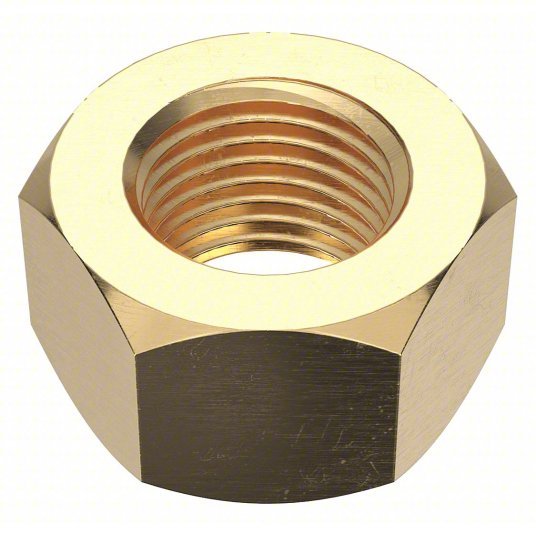 KVM Tools KV1WE32 Hex Nut 1/2"-20 Thread, 3/4 in Hex Wd, 7/16 in Hex Ht, Brass, Not Graded, Plain, 25 PK - KVM Tools Inc.KV1WE32