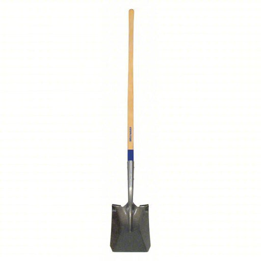 KVM Tools KV1WG32 Square Point Shovel: Steel Blade, 14 ga, Straight Handle Type, Wood Handle, 48 in Handle Lg - KVM Tools Inc.KV1WG32