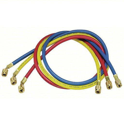 Yellow Jacket 21985 Hose Set 13 1/4 in Lg, 0° Angle, Blue/Red/Yellow, Rubber, 3 Hoses - KVM Tools Inc.KV1WLH1