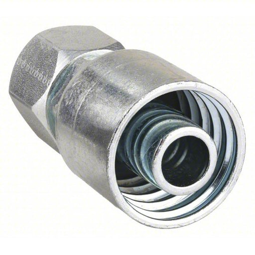 Parker 10643-4-4 Hydraulic Crimp Fitting Steel x Steel, Straight, -4 For Hose Dash Size, Female x Genderless - KVM Tools Inc.KV21A752