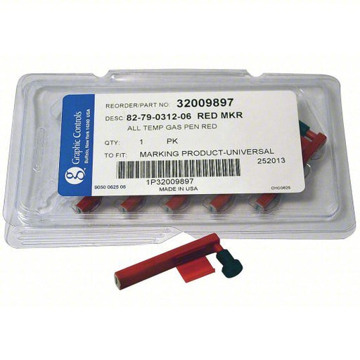 Graphic Controls 82 - 79 - 0312 - 06 - RED DIFFERENTIAL PENS, Chart Recorder Pen, Red, 0.537 In Bold, PK6 - KVM Tools Inc.KV21EK60