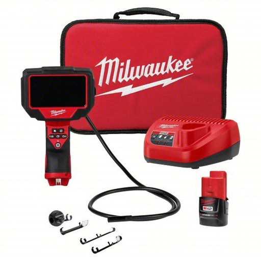 Milwaukee 2323 - 21 Inspection Camera 480 x 272, 4 ft Shaft Lg, 0.32 in Shaft Dia, 10 mm Camera Dia, Fixed - KVM Tools Inc.KV801NK8