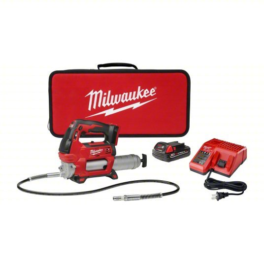 Milwaukee 2646 - 21CT Cordless Grease Gun 18 V Battery Volt, Battery Included, 10 fl oz Volume Per Min., Li - Ion - KVM Tools Inc.KV45L187