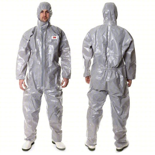 3M 4570 - L Coveralls L, Non - Porous Film Laminate, Elastic w/Thumb Loops Wrist, Elastic Ankle, Gray, 12 PK - KVM Tools Inc.KV289Y74