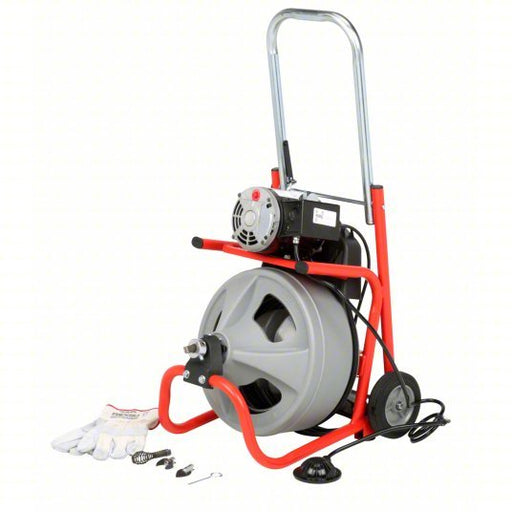 Ridgid K - 400 with C - 45 IW Drain Cleaning Machine Corded, For 1 1/2 in to 4 in Pipe, 1/2 in Cable Dia., Manual - KVM Tools Inc.KV2AER5