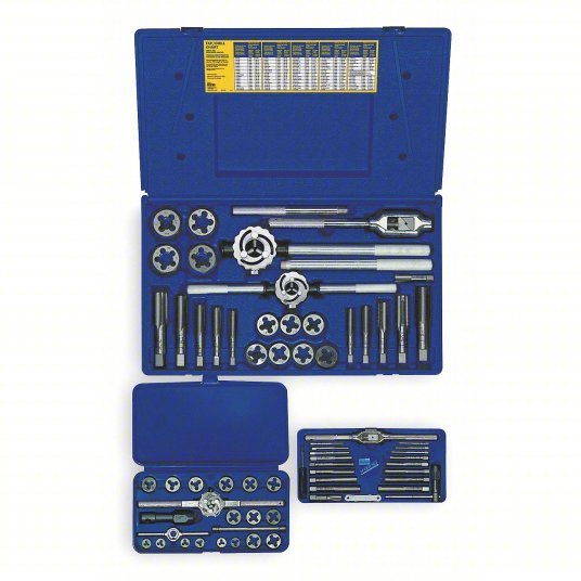 Irwin 97312 Tap and Die Set 66 Pieces, M3x0.5 Min. Tap Thread Size, M24x3.00 Max. Tap Thread Size, Hex - KVM Tools Inc.KV2ETL6