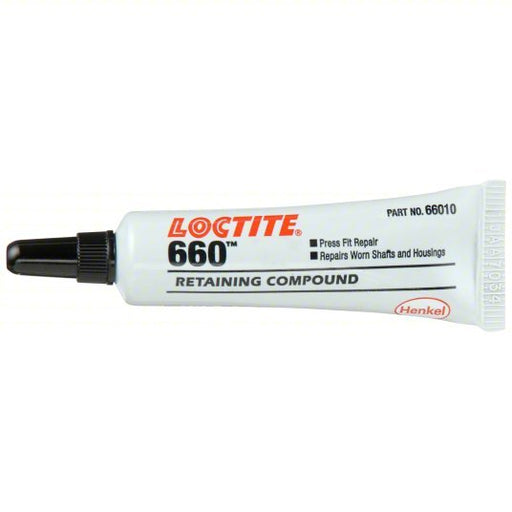 Loctite 209765 Retaining Compound 660, 0.2 fl oz, Tube, Silver, For Loose - Fitting Parts - KVM Tools Inc.KV2TRL2