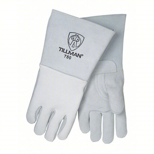 Tillman 750L Welding Gloves Straight Thumb, Straight Cuff, Premium, White Elkskin - KVM Tools Inc.KV2UJZ9