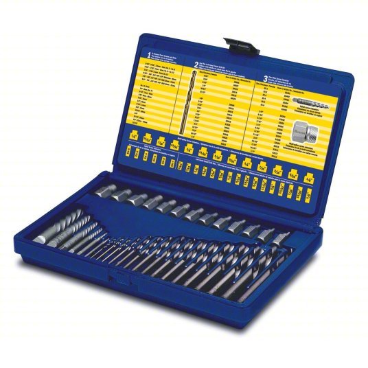 Irwin 11135ZR Screw Extractor Set 35 Pc, Multi - Spline Extractor/Spiral Flute Extractor - KVM Tools Inc.KV5VUC4