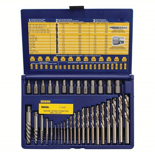 Irwin 11135ZR Screw Extractor Set 35 Pc, Multi - Spline Extractor/Spiral Flute Extractor - KVM Tools Inc.KV5VUC4