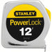 Stanley 33 - 212 Tape Measure Inch, Nonmagnetic Single Hook Tip, Metal, 12 ft, Narrow Blade, Manual Lock - KVM Tools Inc.KV6A495