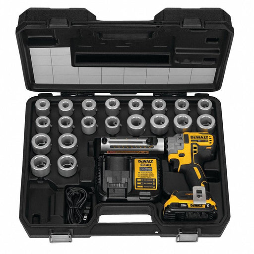 Dewalt DCE151TD1 Cable Stripper Kit: 20V MAX For Aluminum/Copper, 20 Bushings, 900 kcmil Max - KVM Tools Inc.KV54DD25