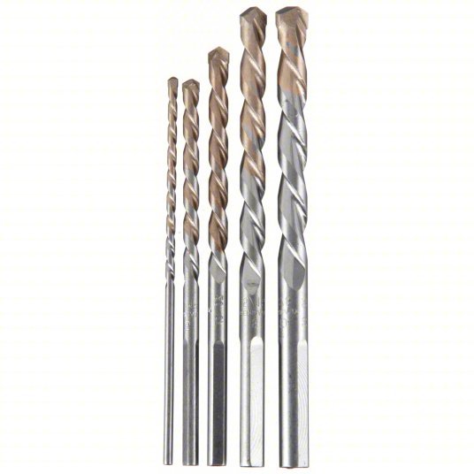 DeWalt DWA56015 Round Shank Drill Bit Set (1/8", 3/16", 1/4", 5/16", 3/8") Bit Size, 5 Drill Bits - KVM Tools Inc.KV34D628