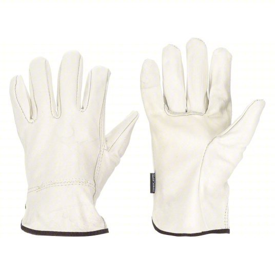 MCR Safety 3201M Leather Gloves M (8), Cowhide, Premium, Glove, Full Finger, Shirred Slip-On Cuff, 1 PR - KVM Tools Inc.KV36H978