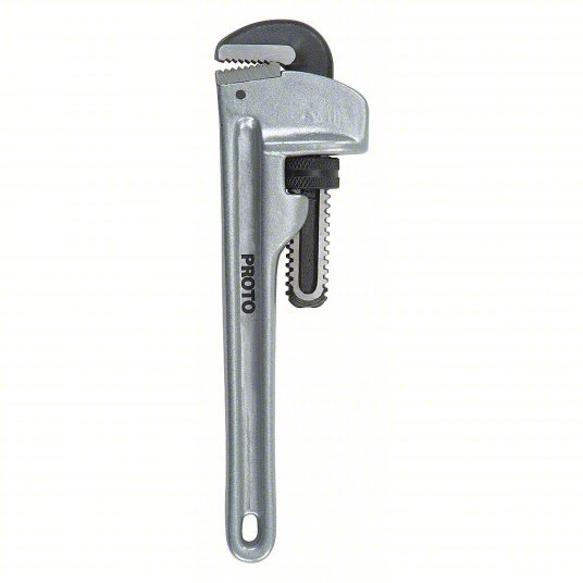 Proto J810A Pipe Wrench Aluminum, 1 1/2 in Jaw Capacity, Serrated, 10 in Overall Lg, I - Beam, Natural - KVM Tools Inc.KV38WF23