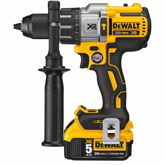 DeWalt DCD996P2 Cordless Hammer Drill Kit 20V, Premium, 1/2 in Chuck, Keyless, 1/2 in Concrete Capacity, 3 - KVM Tools Inc.KV39RV78