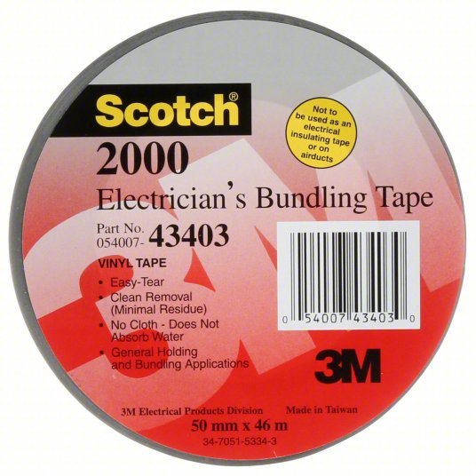 3M Scotch® 2000 Insulating Electrical Tape Gen Purpose, Vinyl, 2 in x 150 ft, 6 mil Tape Thick - KVM Tools Inc.KV3KUX3