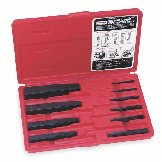 Proto J9500B Screw Extractor Set, 1/8 - 1 In, 10 Piece - KVM Tools Inc.KV3R996