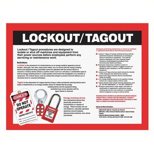 Accuform SP124479L Lockout Safety Poster 17 in x 22 in Nominal Sign Size, Clear Film Laminate, English - KVM Tools Inc.KV3TZE1