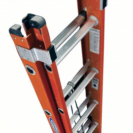 Werner D6224-2 Extension Ladder 24 ft Industry Ladder Size, 21 ft Extended Ladder Ht, D-Rung, 52 lb Net Wt - KVM Tools Inc.KV3W139