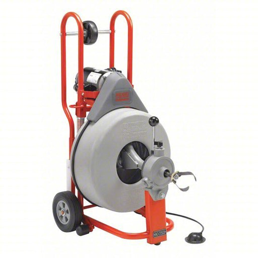 Ridgid K - 750 with C - 24 Drain Cleaning Machine Corded, K - 750, For 3 in to 8 in Pipe, 5/8 in Cable Dia., Auto - KVM Tools Inc.KV40GL57