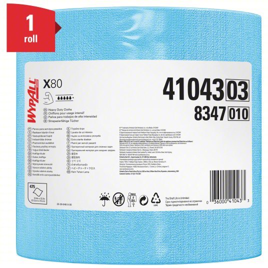 Kimberly - Clark 41043 Dry Wipe Roll Jumbo Perforated Roll, Super Heavy Absorbency, Blue - KVM Tools Inc.KV2VHT7