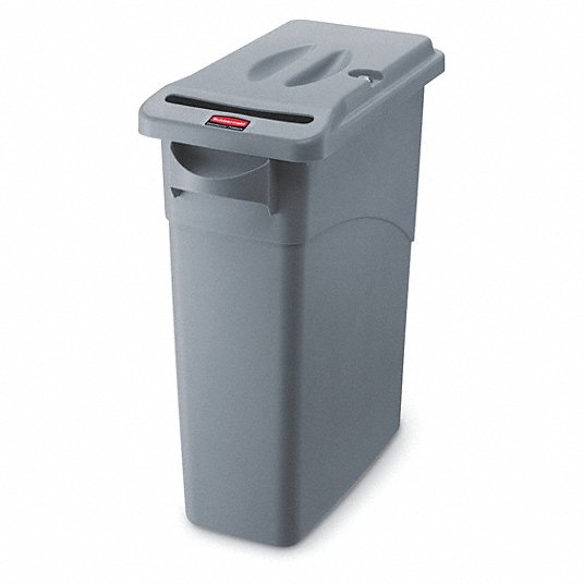 Rubbermaid FG9W2500LGRAY 15-7/8 Gal Confidential Document Container, 60L, Gray, PK4