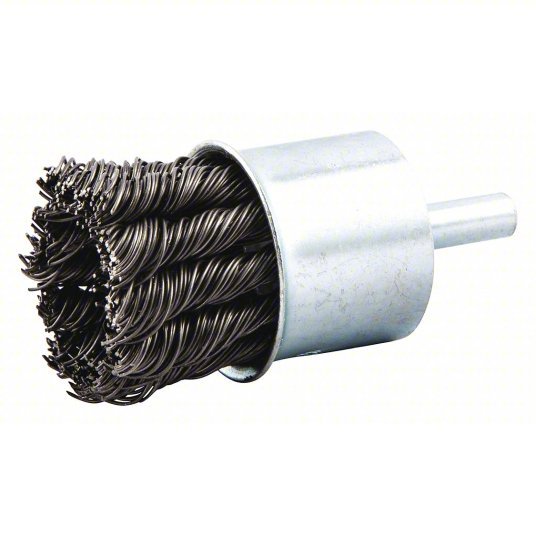 KVM Tools 66252838593 End Brush Twisted Steel, 1 1/8 in Dia, 0.02 in Fill Dia, 1/4 in Shank - KVM Tools Inc.KV443M10