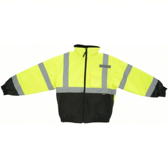 Occunomix LUX-350-JB-BY4X Jacket U, ANSI Class 3, 4XL, Yellow, -5° to - 45°F, Zipper with Storm Flap, 5 Pockets - KVM Tools Inc.KV448G68