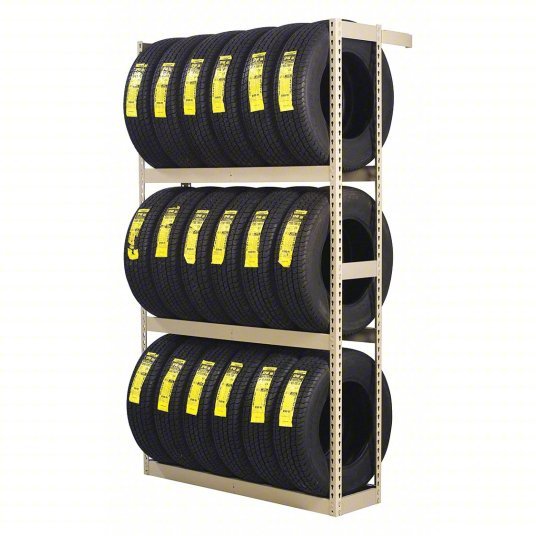 Tennsco ZST - 6084S Single Sided Boltless Tire Rack, 3 Shelves, 24 Tires Held - KVM Tools Inc.KV45UW74