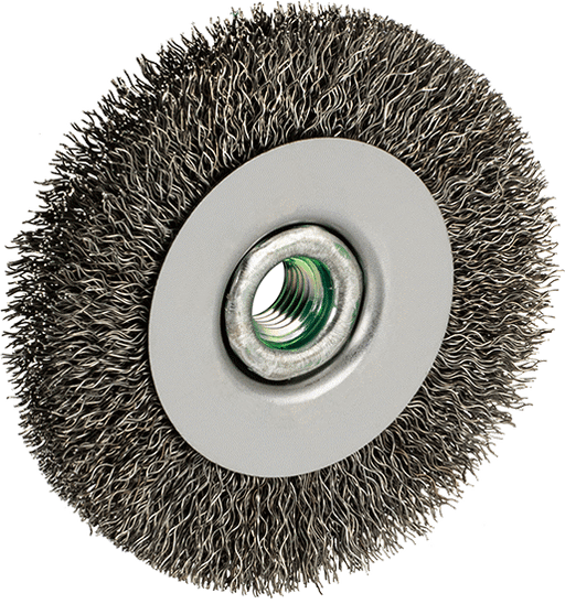 McMaster 4896A75 Wheel Brush for Angle Grinders 4" Diameter with M10 x 1.25 Threaded Arbor - KVM Tools Inc.KV4896A75