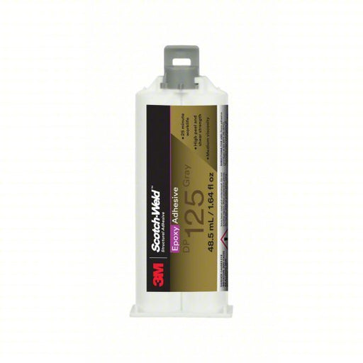 3M 125 Epoxy Adhesive DP125, Ambient Cured, 48.5 mL, Dual - Cartridge, Gray, Gel - KVM Tools Inc.KV489J93